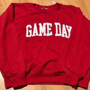 Bluenotes Red 'GAME DAY' Crewneck Sweatshirt with White Lettering